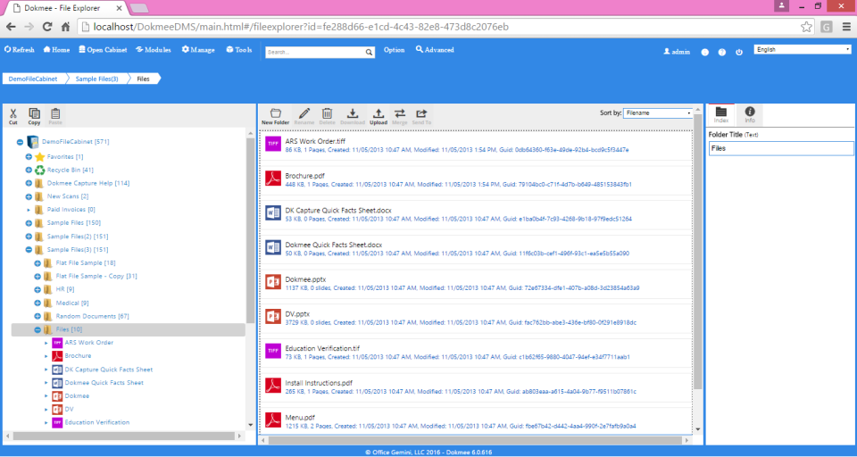 screenshot of Dokmee DMS